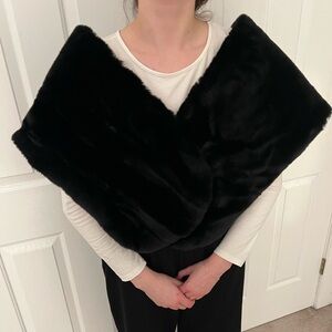 Black Faux Fur Wrap